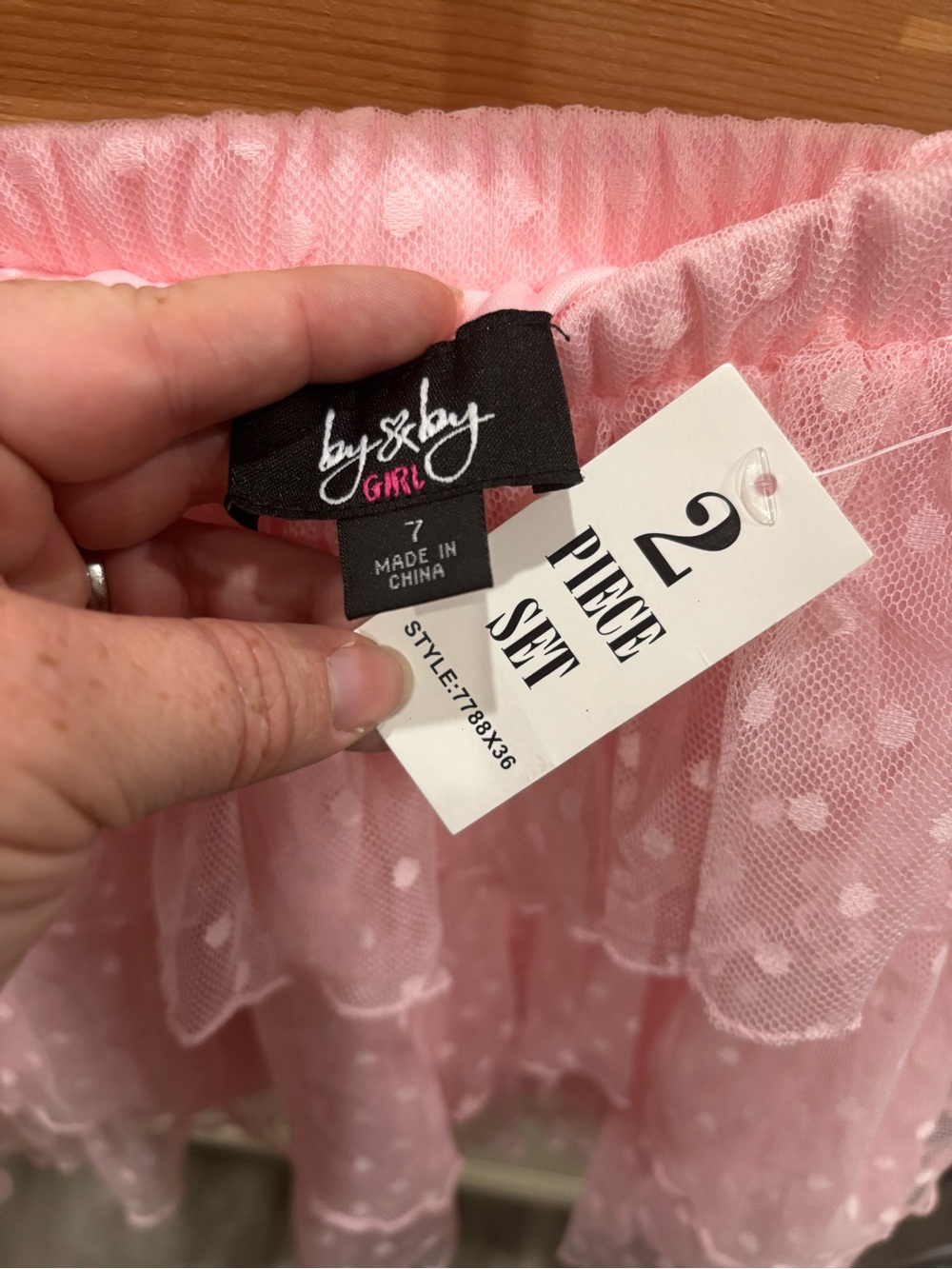 by & by Black Long-Sleeve Top with Pink Tiered Tulle Skirt - Picture 5 of 5